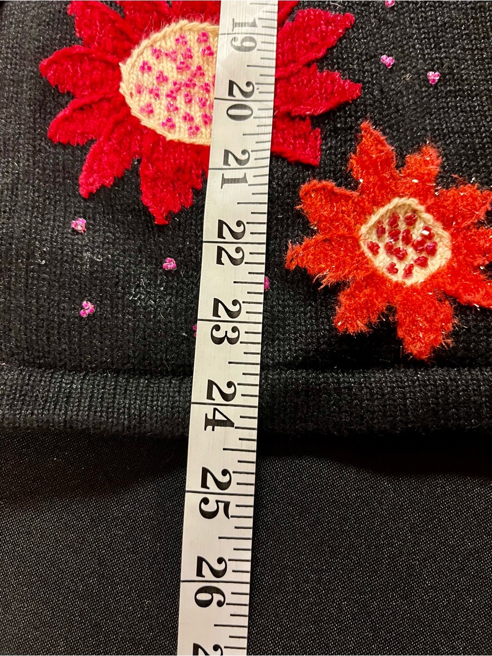 Vtg Storybook Knits Bright Daisy Cardigan Sweater S 90s Whimsigoth Floral Beaded - Picture 16 of 17